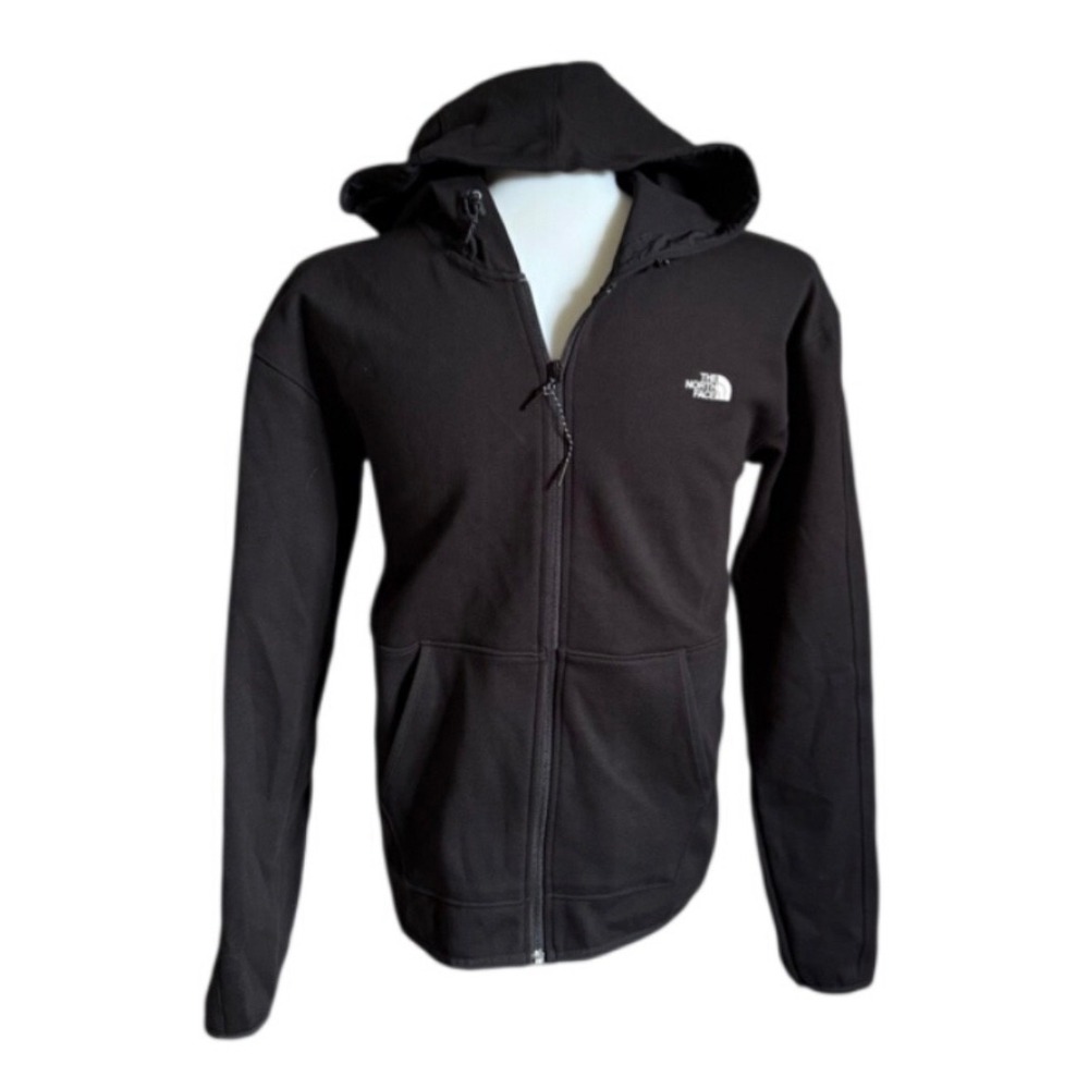 The North Face Mens Full Zip Hoodie Black Small Logo Sweatshirt Jacket